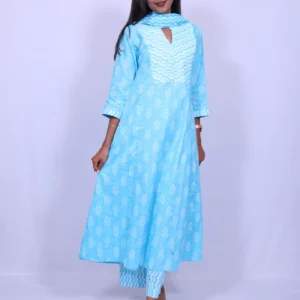 Flowy Anarkali Palazzo Suit with Chiffon Georgette Dupatta