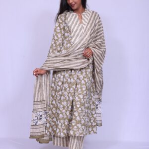 Flowy Anarkali Palazzo Suit with Chiffon Georgette Dupatta