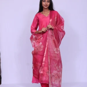 Premium Cotton Silk Slub Suit with Digital Dupatta