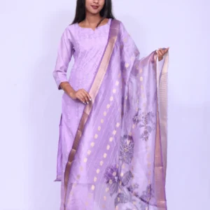 Modern Rayon Plain & Print Palazzo Set with Printed Dupatta