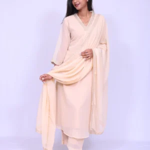 Stylish Printed Cotton Suit with Embroidered Neck and Sleeves